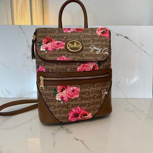 Juicy Couture Petals Brown Signature If The Crown Fits Backpack Handbag Bag